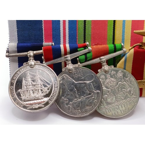 708 - A group of six medals, awarded to Ply X 477 H E Pengelly MNE RM, comprising a 1939-1945 Star, an Atl... 