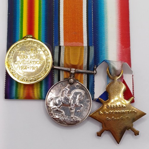 712 - A 1914-15 Star Trio, awarded to 192214 T K Pennington AB RN  Provenance:  From a lifetime of medal c... 