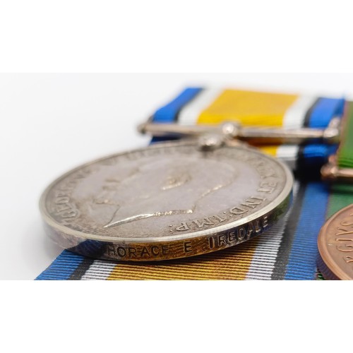 718 - A pair of medals, awarded to Horace E Iredale, comprising a British War Medal, and a Mercantile Mari... 