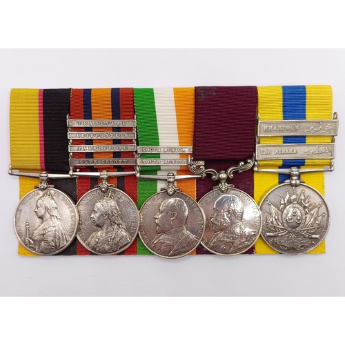 720 - A group of five medals, awarded to 8393 Serjt G Skinner RAMC, comprising a Queen's Sudan Medal, Quee... 