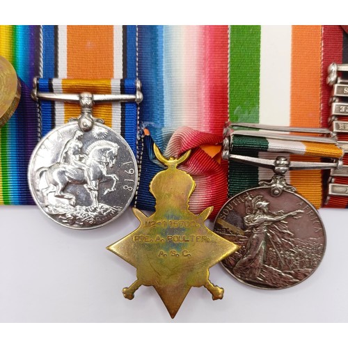 723 - A group of five medals, awarded to 4024 Pte A Poulter 1st Royal Dragoons, comprising a Queen's South... 