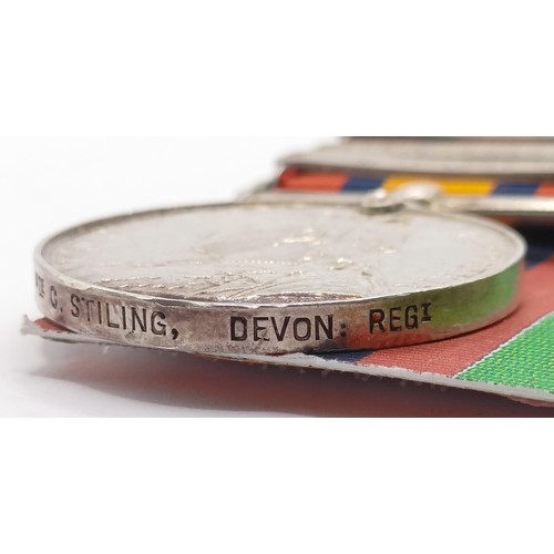 726 - ***Regretfully Withdrawn***A pair of medals, awarded to 5269 Pte C Stiling Devon Regiment, comprisin... 