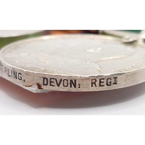 726 - ***Regretfully Withdrawn***A pair of medals, awarded to 5269 Pte C Stiling Devon Regiment, comprisin... 