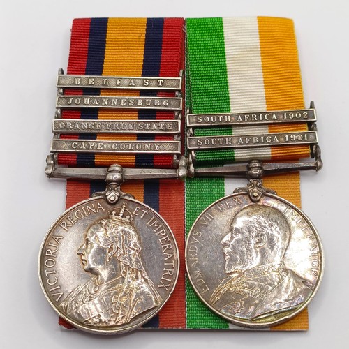 727 - A pair of medals, awarded to 24199 Dr D Northway RE, comprising a Queen's South Africa Medal, with C... 