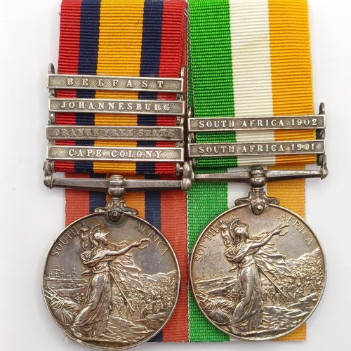 727 - A pair of medals, awarded to 24199 Dr D Northway RE, comprising a Queen's South Africa Medal, with C... 