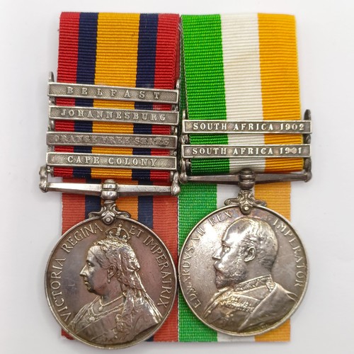 727 - A pair of medals, awarded to 24199 Dr D Northway RE, comprising a Queen's South Africa Medal, with C... 