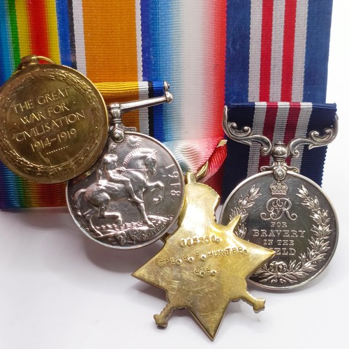 731 - A group of four medals, awarded to 113201 Sjt R E Hunter No 4 Spec Coy RE, comprising a Military Med... 