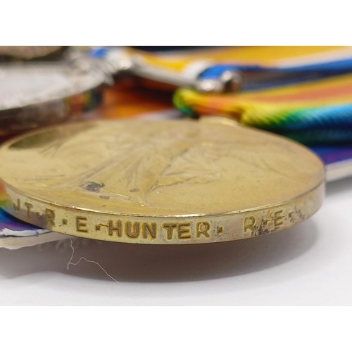 731 - A group of four medals, awarded to 113201 Sjt R E Hunter No 4 Spec Coy RE, comprising a Military Med... 