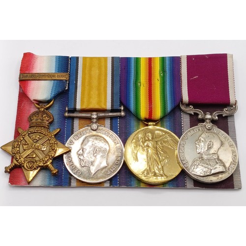 736 - A group of four medals, awarded to 2410 Tpr J Look 1/Life Guards, comprising a 1914 Star Trio, with ... 