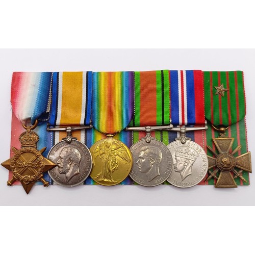 739 - A group of six medals, awarded to Lieutenant F A Trumper Hereford Regiment, comprising a 1914-15 Sta... 