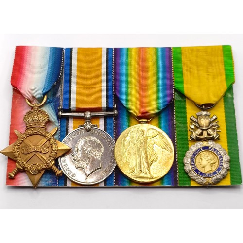 741 - A group of four medals, awarded to 3087 Pte A Gardiner The Queen's Regiment, comprising a 1914-15 St... 