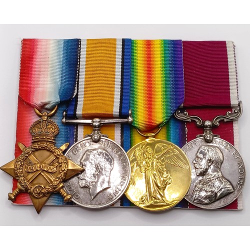 749 - A group of four medals, awarded to 21355 Spr G H Crouch RE, comprising a 1914-15 Star Trio and a LS ... 