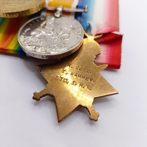 756 - A 1914-15 Star Trio, awarded to K Warrey Sto 1 RN  Provenance:  From a lifetime of medal collecting