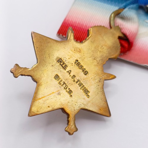 763 - A 1914-15 Star Trio, awarded to 18549 Pte A S Twine Wilts R  Provenance:  From a lifetime of medal c... 