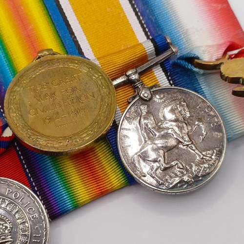 764 - A group of five medals, awarded to M2-103910 Pte D W Austin ASC, comprising a 1914-15 Star Trio, a M... 