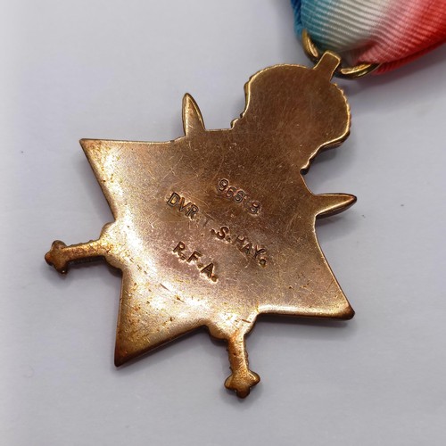 769 - A 1914-15 Star Trio, with Mons bar, awarded to 96618 Dvr T S Hay RFA Provenance:  From a lifetime of... 