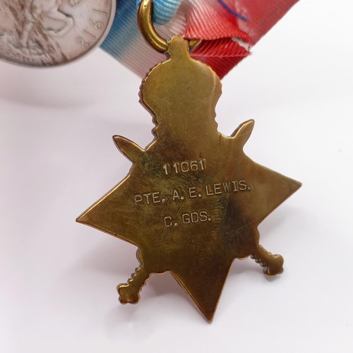 773 - A 1914-15 Star Trio, awarded to 11061 Pte A E Lewis C Gds  Provenance:  From a lifetime of medal col... 