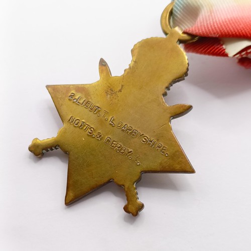 775 - A 1914-15 Star Trio, awarded to 2 Lieut T L Darbyshire Notts & Derby R  Provenance:  From a lifetime... 