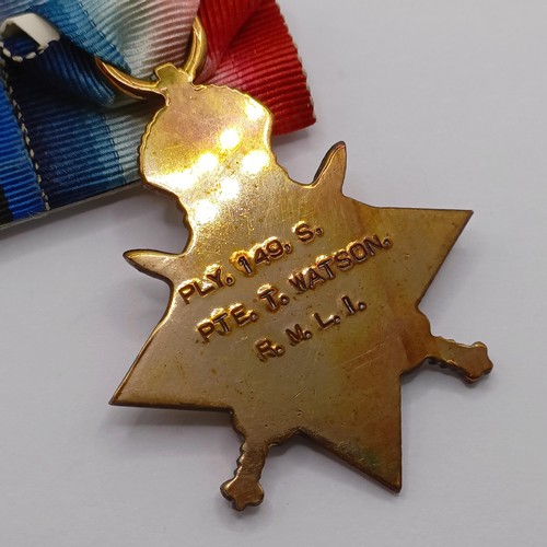 777 - A 1914-15 Star Trio, awarded to Ply 149 S Pte T Watson RMLI  Provenance:  From a lifetime of medal c... 