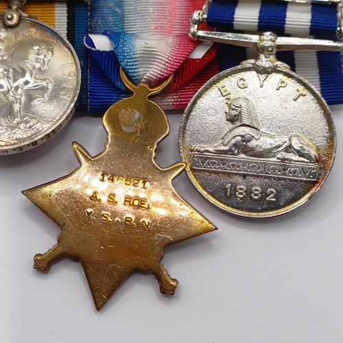 792 - A group of five medals, comprising an Egypt 1882 Medal, with Suakin 1884 bar, a Khedive's Star, and ... 