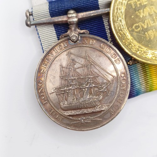 797 - A group of four medals, awarded to 287649 A Salter SPO RN, comprising a 1914-15 Star Trio (MID), and... 