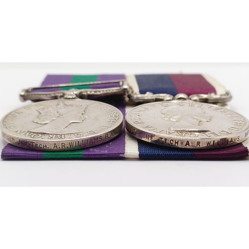 800 - A pair of medals, awarded to 589918 Jnr Tech A R Williams, RAF, with a General Service Medal 1918-62... 