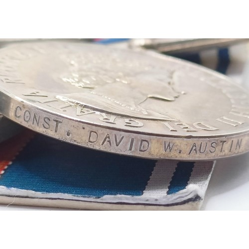 808 - A group of seven medals, awarded to Const David W Austin, comprising a 1939-1945 Star, an Africa Sta... 