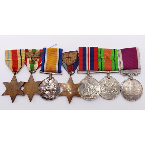 810 - A group of seven medals, awarded to 1862498 Sjt F C Philpot RAOC, comprising a British War Medal, a ... 