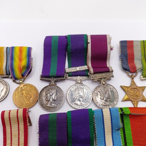 811 - Assorted miniature medals, in groups and singles  Provenance:  From a lifetime of medal collecting