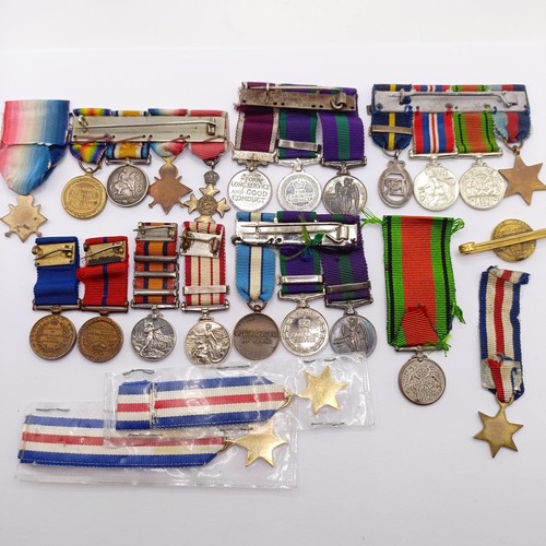 811 - Assorted miniature medals, in groups and singles  Provenance:  From a lifetime of medal collecting