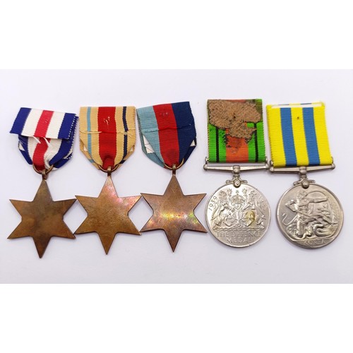 816 - A group of five medals, awarded to 2063344 Tpr C Patten 8 H, comprising a 1939-1945 Star, a France a... 