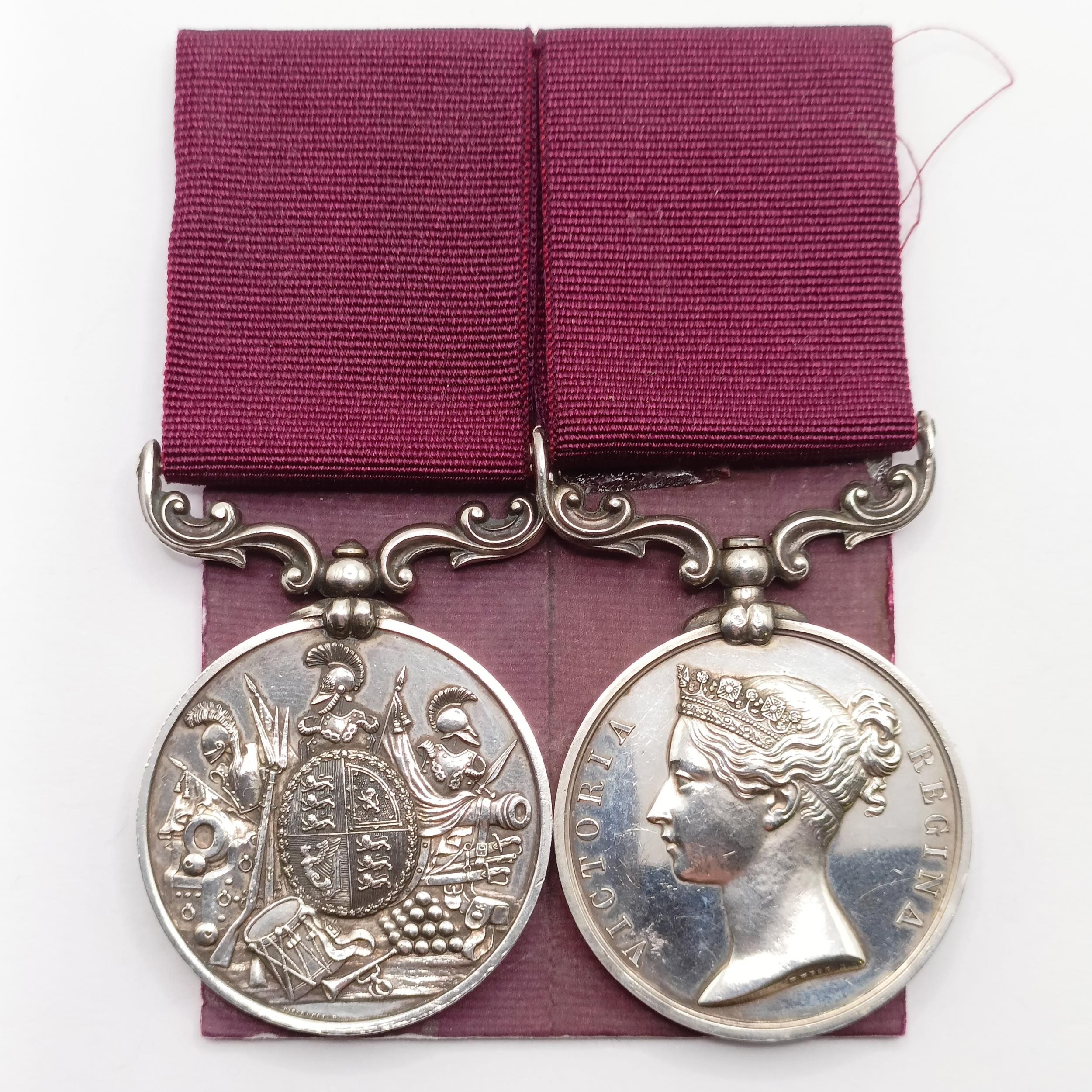 A pair of medals, awarded to 1528 Sergt John McGann 63rd Foot ...