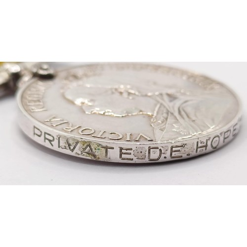 843 - A Cape Of Good Hope General Service Medal, with Bechuanaland bar, later named to Pte D E Hope Cape P... 