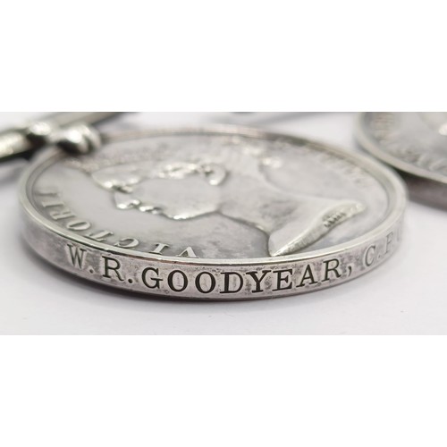 850 - A pair of medals, awarded to 92576 W R Goodyear CPO RN, comprising a (QVR) LS & GC Medal, a British ... 