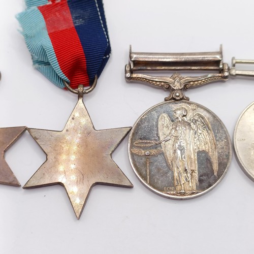 853 - A group of five medals, awarded to 14494315 Rfn A J Jenner KRRC, comprising a 1939-1945 Star, a Fran... 