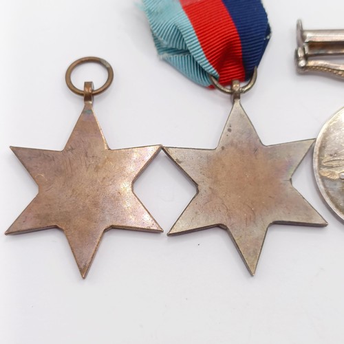 853 - A group of five medals, awarded to 14494315 Rfn A J Jenner KRRC, comprising a 1939-1945 Star, a Fran... 