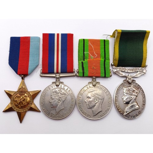 868 - A group of four medals, awarded to 1455708 Gnr A G Collinridge RA, comprising a 1939-1945 Star, a De... 