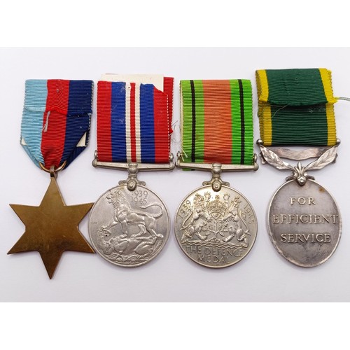 868 - A group of four medals, awarded to 1455708 Gnr A G Collinridge RA, comprising a 1939-1945 Star, a De... 