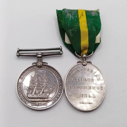 874 - An LS & GC Medal, awarded to J.22474 J George PO HMS Renown, and a Territorial Efficiency Medal, awa... 