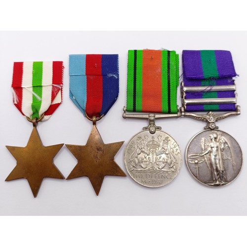 880 - A group of four medals, awarded to 1873861 Spr D D Launder RE, comprising a 1939-1945 Star, an Italy... 