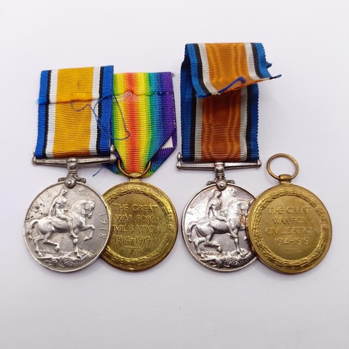 881 - A British War Medal and Victory Medal pair, awarded to 115868 W H Stone CPO RN, and another pair awa... 