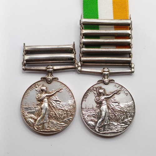 885 - A pair of medals, awarded to 3197 Pte A May 12 R Lancers, comprising a Queen's South Africa Medal wi... 