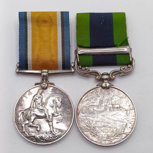 889 - A pair of medals, awarded to DM2-180054 Pte M Doveston ASC, comprising a British War Medal and an In... 