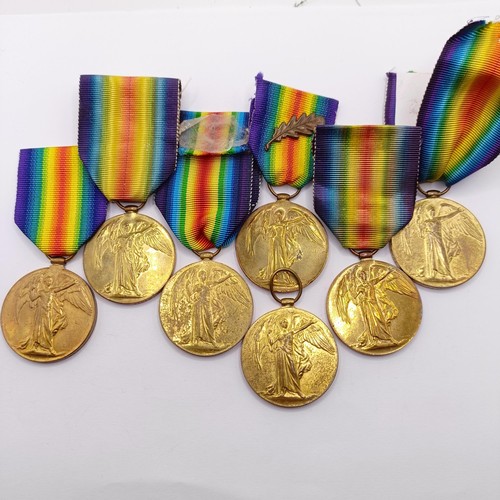 890 - Seven British War Medals, awarded to Lieut G J E Agnew RAF, 76228 Pte J Hanslip Dur LI, 22220 Pte E ... 