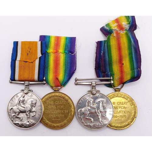 899 - A British War Medal and Victory Medal pair, awarded to 625864 Gnr F G Essex HAC-APT, and another pai... 