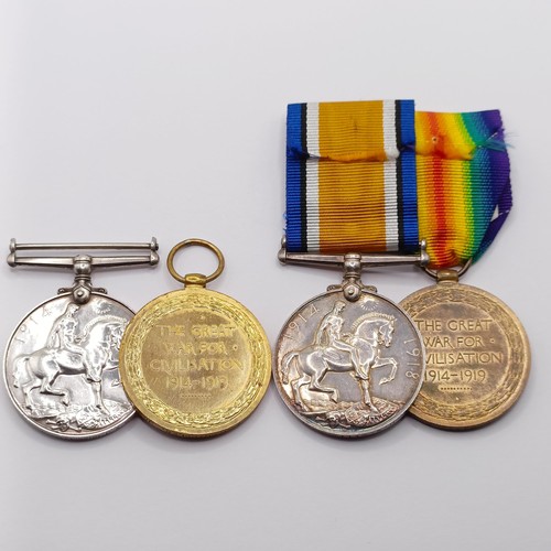 905 - A British War Medal and Victory Medal pair, awarded to M.16458 W J Chandler 4 RN, and another pair a... 