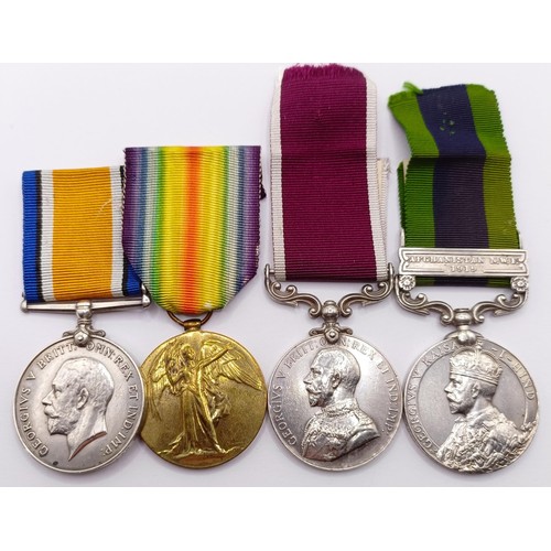 907 - A group of four medals, awarded to 70641 Pte J Gumble 1 PW Vols, comprising a British War Medal and ... 