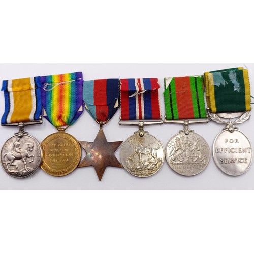 918 - A group of six medals, awarded to 28342 Pte L C Borsberry Som LI, comprising a British Ward Medal, a... 