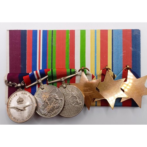 925 - A group of six medals, awarded to 1161601 F Sgt F Bostock RAF, comprising a 1939-1945 Star, an Afric... 