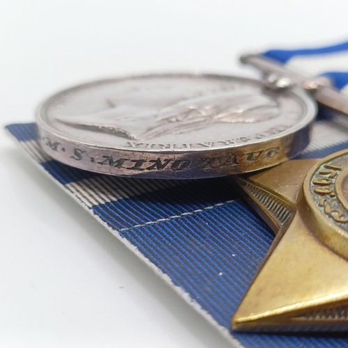 701 - A pair of medals, awarded to William Burnhill HMS Minotar, comprising an Egypt Medal 1882, and a Khe... 